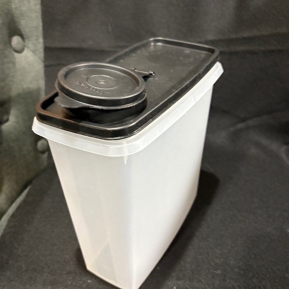 TUPPERWARE Clear Storage Container #469 Black Lid #7882 & Snap Top #471 - Picture 1 of 5